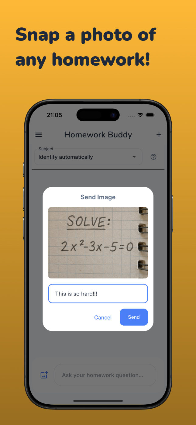 Screenshot: Snap a photo to get help